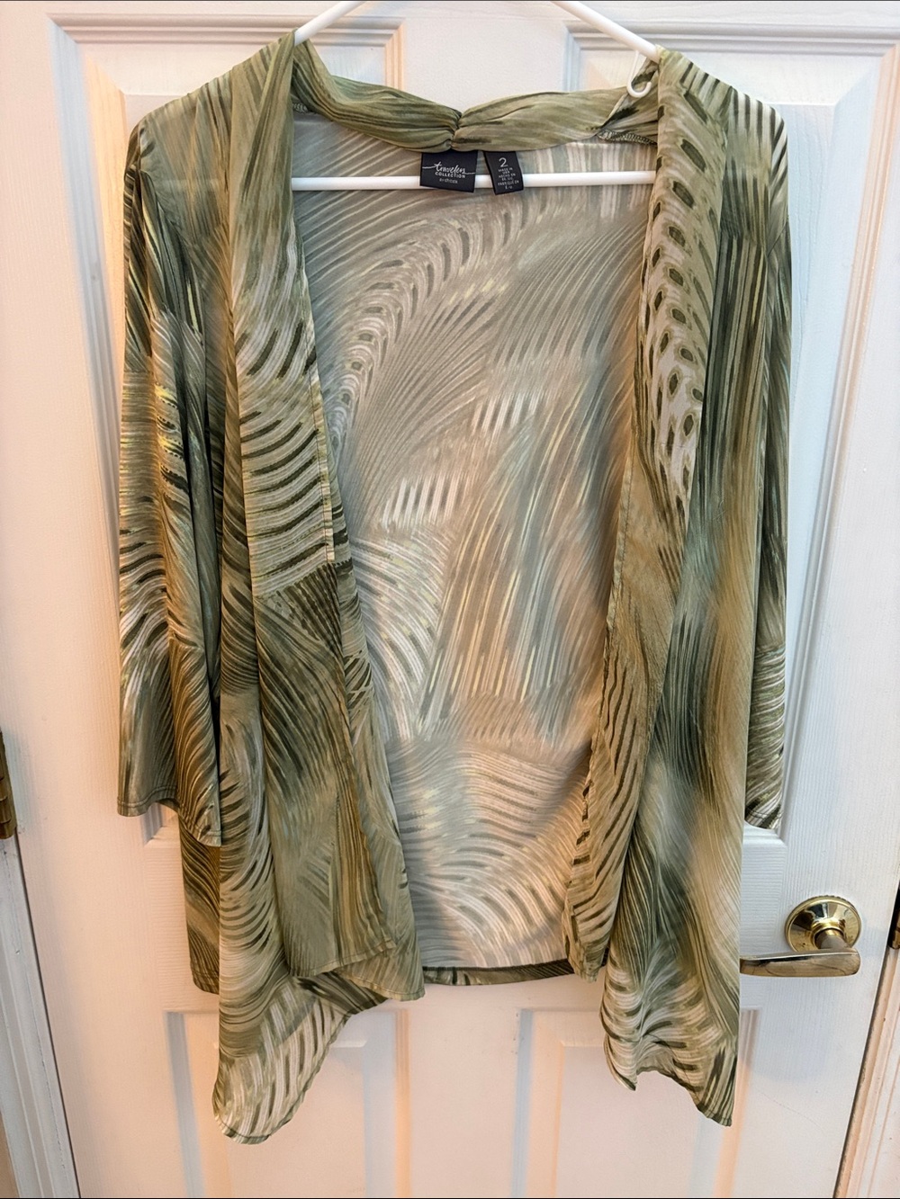 Travelers Collection by Chico’s size 2 (Large) olive green lightweight cardigan